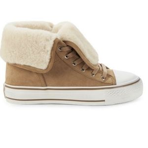 NWT- Ash Womens Vanna Shearling fur sheep Lined Suede Hi-Top Sneakers